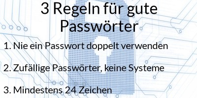 Wie sicher ist mein Passwort - 3 Regeln für sichere Passwörter (einmalig, zufällig, lang)